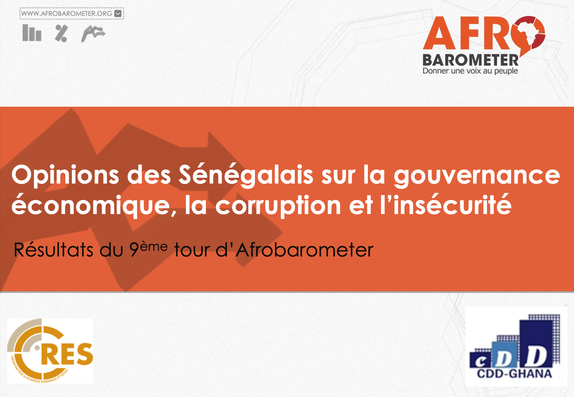 Opinions des Sénégalais sur la gouvernance économique, la corruption et l’insécurité 