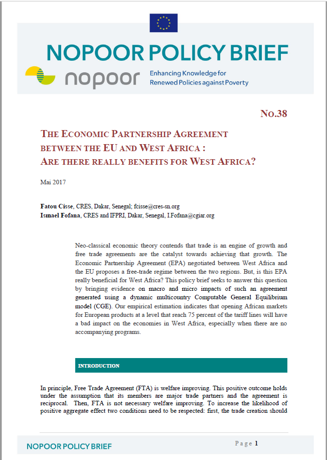 The economic partnership agreement between the EU and West Africa: Are there really benefits for West Africa?