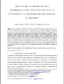 Impacts de la libéralisation commerciale de l'agriculture sur la pauvreté et la distribution de revenus au Sénégal.