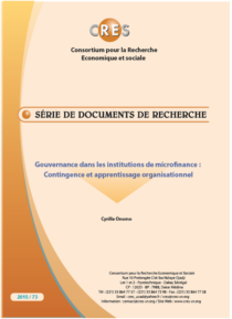 Gouvernance dans les institutions de microfinance: Contingence et apprentissage organisationnel