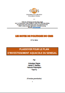 Plaidoyer pour le Plan d'investissement aquacole du Sénégal, Abdoulaye Diagne, Hamet D. Diadhiou, Harouna Wassongma et Yaya Ky