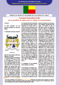 Taxation du tabac en Afrique de l'ouest : note de politique du Bénin