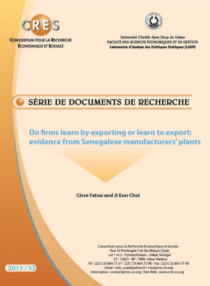 Do firms Learn by Exporting or Learn to export : Evidence from Senegalese Manufacturers’ plants