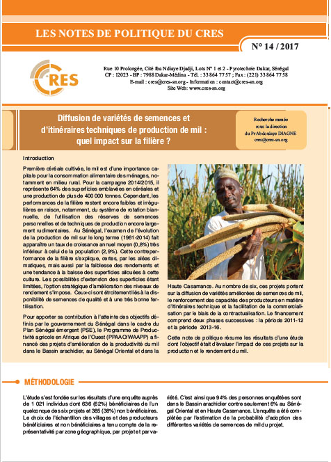 Diffusion de variétés de semences et d’itinéraires techniques de production de mil : quel impact sur la filière ?