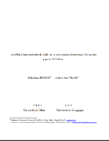Les effets d’une contrainte de crédit sur la convergence économique : Le cas des pays de l’UEMOA.