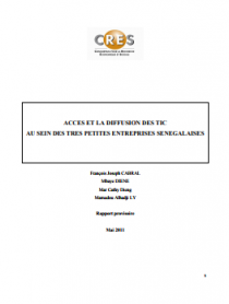 <a href="https://www.cres-sn.com/wp-content/uploads/2017/10/rapport-acces_et_diffusion_des_tic_.pdf">2011_TIC, croissance économique et pauvreté au Sénégal : Accès et diffusion des TIC au sein des TPE sénégalaises</a>