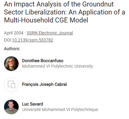 An Impact Analysis of the Groundnut Sector Liberalization: An Application of a Multi-Household CGE Model