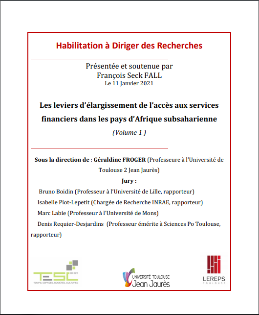 Les leviers d’élargissement de l’accès aux services financiers dans les pays d’Afrique subsaharienne (Volume 1 ). Par François SECK FALL