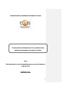 Micro financement et accès des populations pauvres aux services financiers : le rôle des TICS