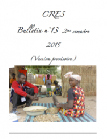 Bulletin d'informations CRES N°13 - 2015