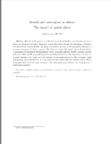 Croissance et convergence économique en Afrique : L'impact des effets spatiaux.