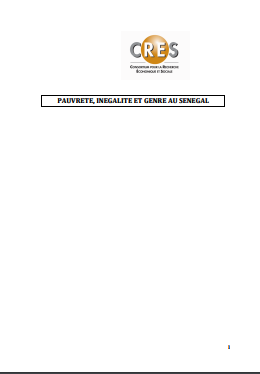 Pauvreté, inégalités et genre au Sénégal