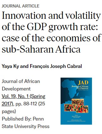 Innovation and volatility of the GDP growth rate: case of the economies of sub-Saharan Africa