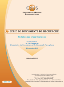 Médiation des crises financières - Communication au VIIIe congrès de l'association des ombudsmans et médiateurs de la francophonie